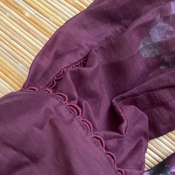 Ever New Vienna Lace Trim Belted Long Sleeve Shirtdress size 14 Large Floral - Picture 5 of 8